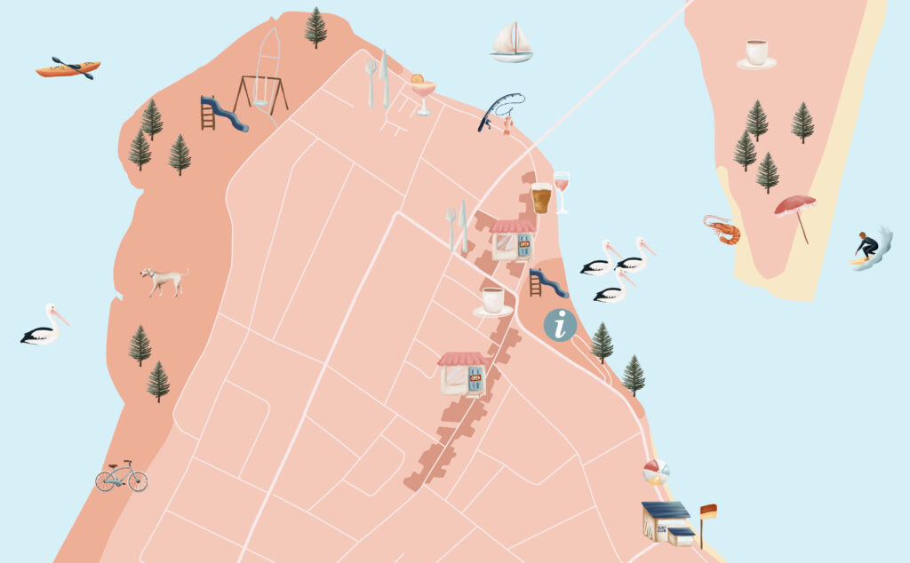 Illustrative map of The Entrance